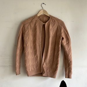 Hand knit granny cardigan with hearts